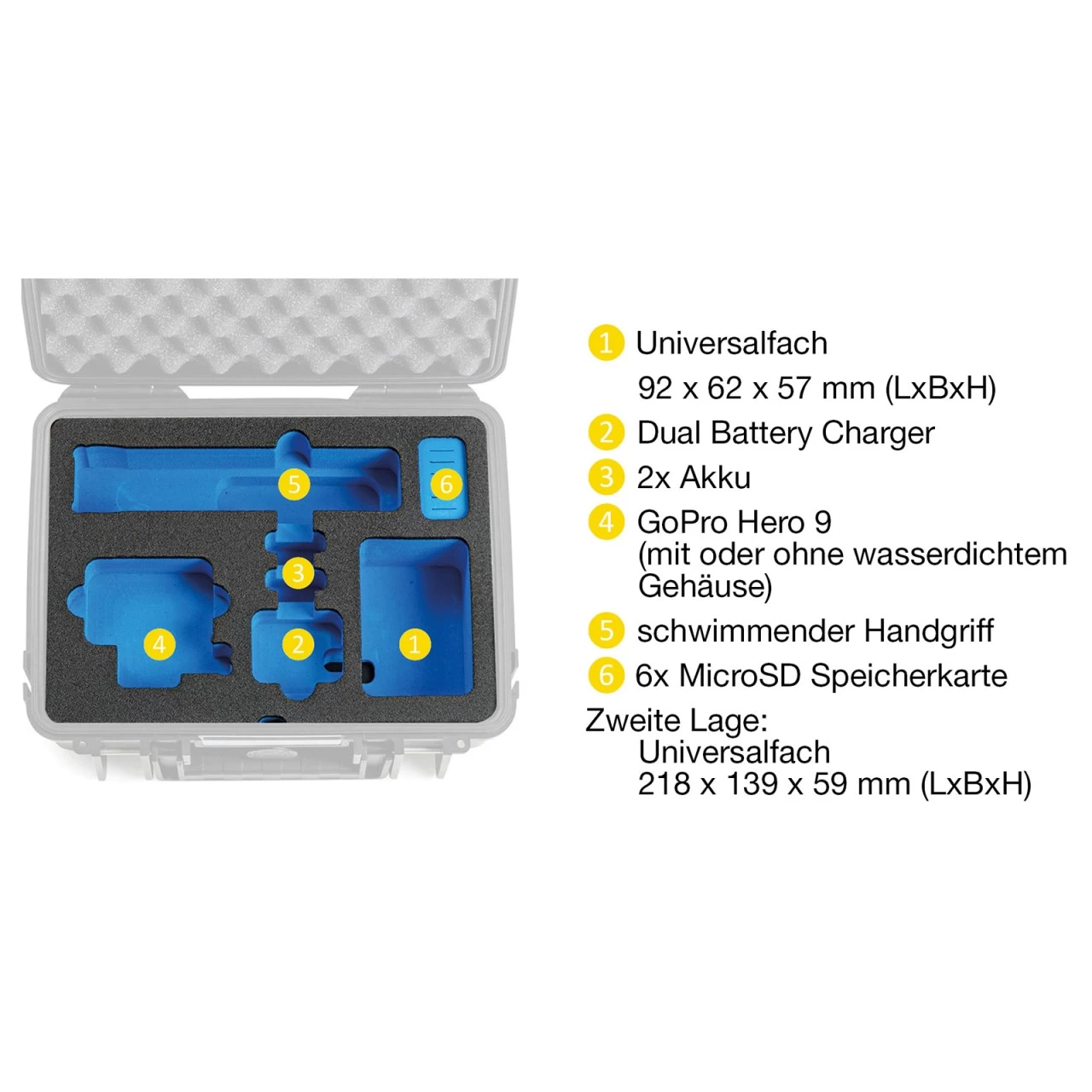 B&W GoPro Case Typ 2000 Für GoPro Hero 9/10 Mit Schaumstoffeinsatz Schwarz 6 B&W GoPro Case Typ 2000 Für GoPro Hero 9/10 Mit Schaumstoffeinsatz Schwarz – Bild 6