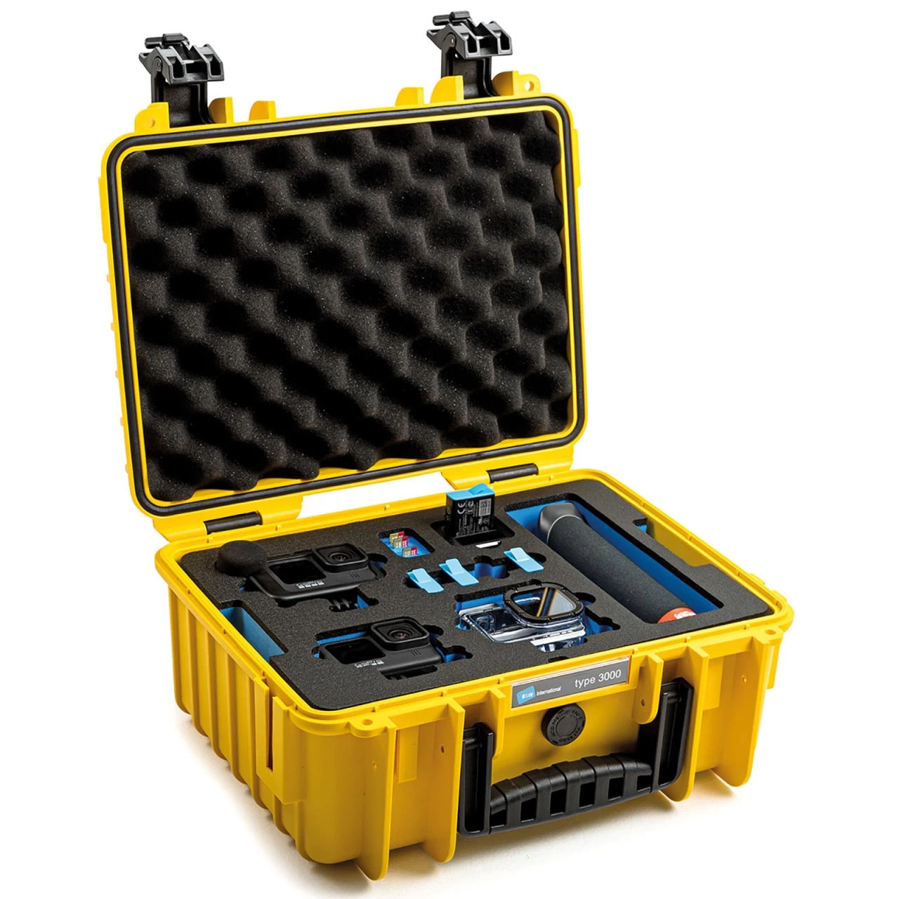 B&W GoPro Case Typ 3000 Für GoPro Hero 9/10/11/12 Mit Schaumstoffeinsatz Gelb 2 B&W GoPro Case Typ 3000 Für GoPro Hero 9/10/11/12 Mit Schaumstoffeinsatz Gelb – Bild 2