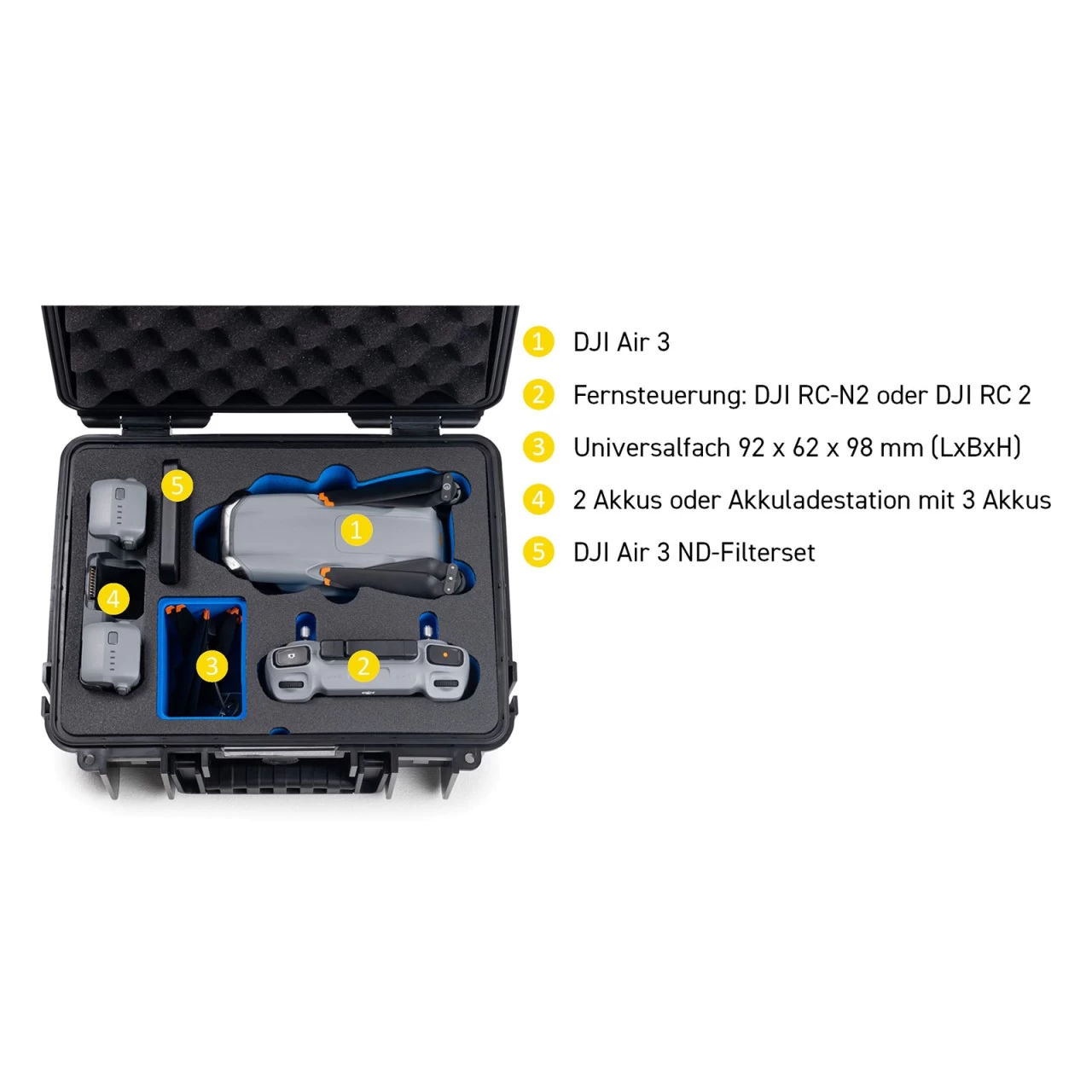 B&W Outdoor Case Typ 3000 Für DJI Air 3 Schwarz 9 B&W Outdoor Case Typ 3000 Für DJI Air 3 Schwarz – Bild 9