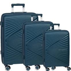 Fabrizio Worldpack Vegas Kofferset S/M/L 4 Rollen Blau