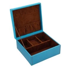 Friedrich|23 Baccara Schmuckkoffer Aus Mikrofaser Blumenmotiv Blau