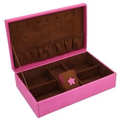 Friedrich|23 Baccara Schmuckkoffer Aus Mikrofaser Sternenmotiv Pink