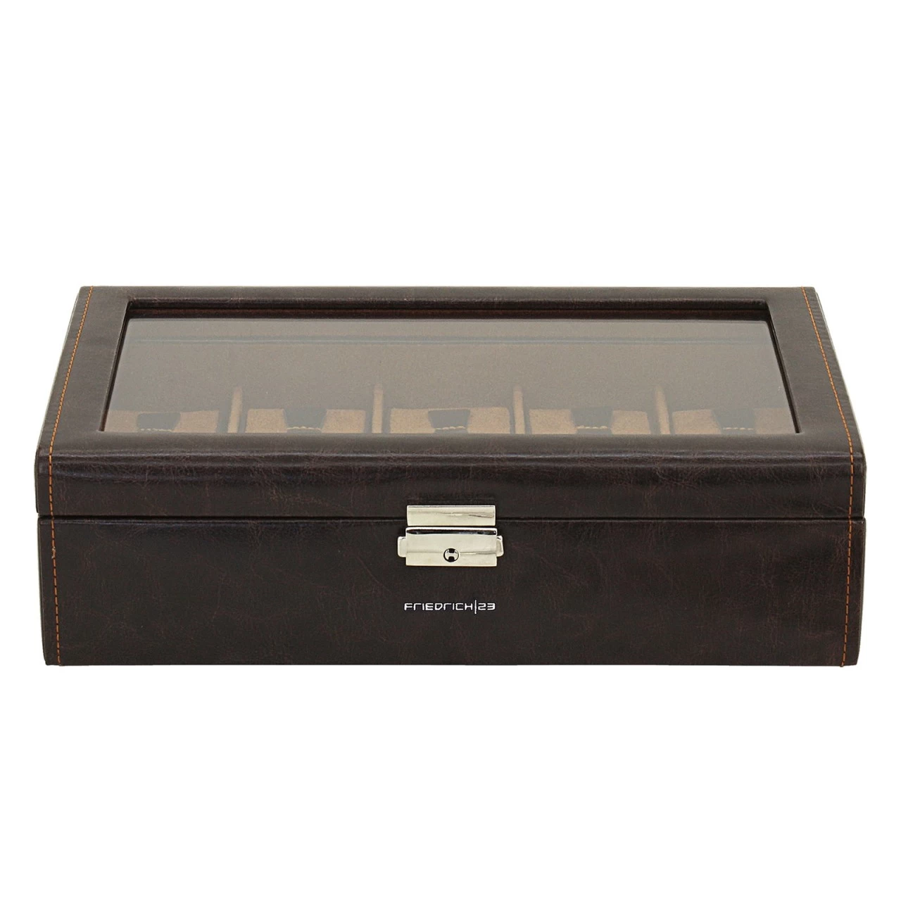 Friedrich|23 Bond Uhrenkoffer Für 10 Uhren Braun 5 Friedrich|23 Bond Uhrenkoffer Für 10 Uhren Braun – Bild 5