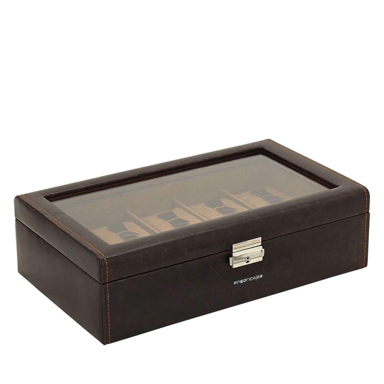 Friedrich|23 Bond Uhrenkoffer Für 10 Uhren Braun 6 Friedrich|23 Bond Uhrenkoffer Für 10 Uhren Braun – Bild 6