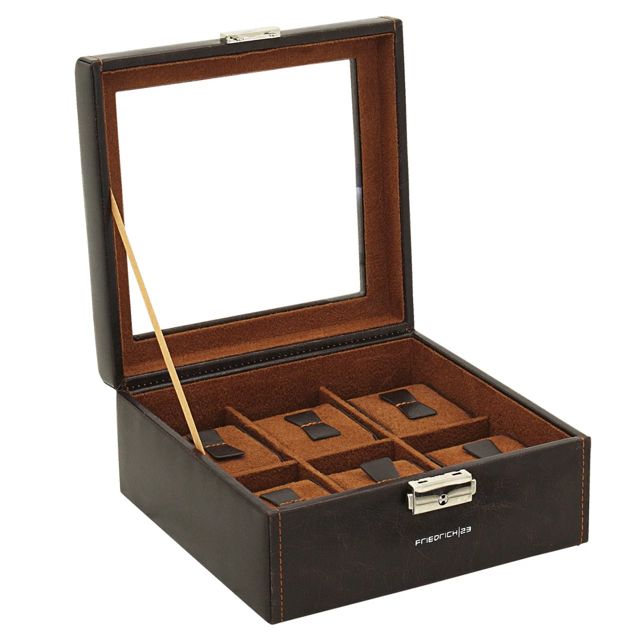 Friedrich|23 Bond Uhrenkoffer Für 6 Uhren Braun 6 Friedrich|23 Bond Uhrenkoffer Für 6 Uhren Braun – Bild 6
