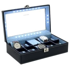 Friedrich|23 Carbon Uhrenkoffer Aus Feinsynthetik Für 9 Uhren Mit LED Blau 12 Friedrich|23 Carbon Uhrenkoffer Aus Feinsynthetik Für 9 Uhren Mit LED Blau -Travelite Store Friedrich 23 Carbon Uhrenkoffer aus Feinsynthetik fuer 9 Uhren mit LED dunkelblau K143237 e 1280x1280