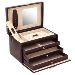 Friedrich|23 Classico Leder Schmuckkoffer Weinrot