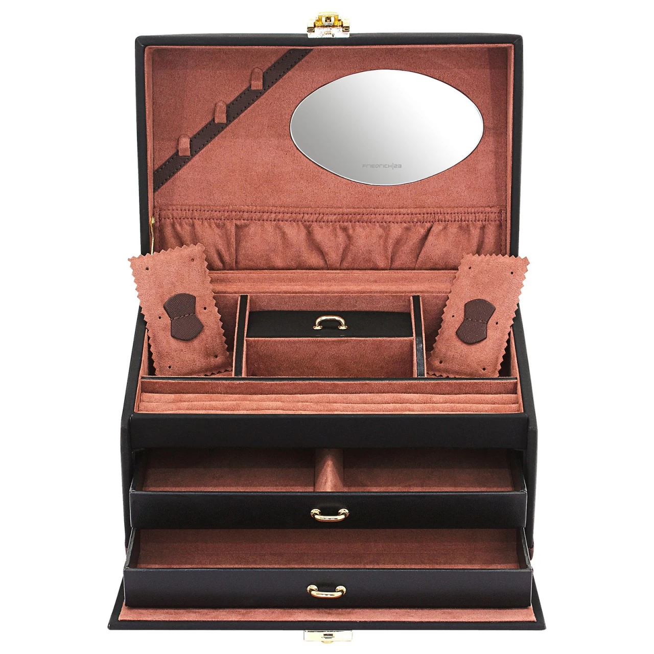 Friedrich|23 Copenhagen 2.0 Schmuckkoffer Groß Schwarz 2 Friedrich|23 Copenhagen 2.0 Schmuckkoffer Groß Schwarz – Bild 2