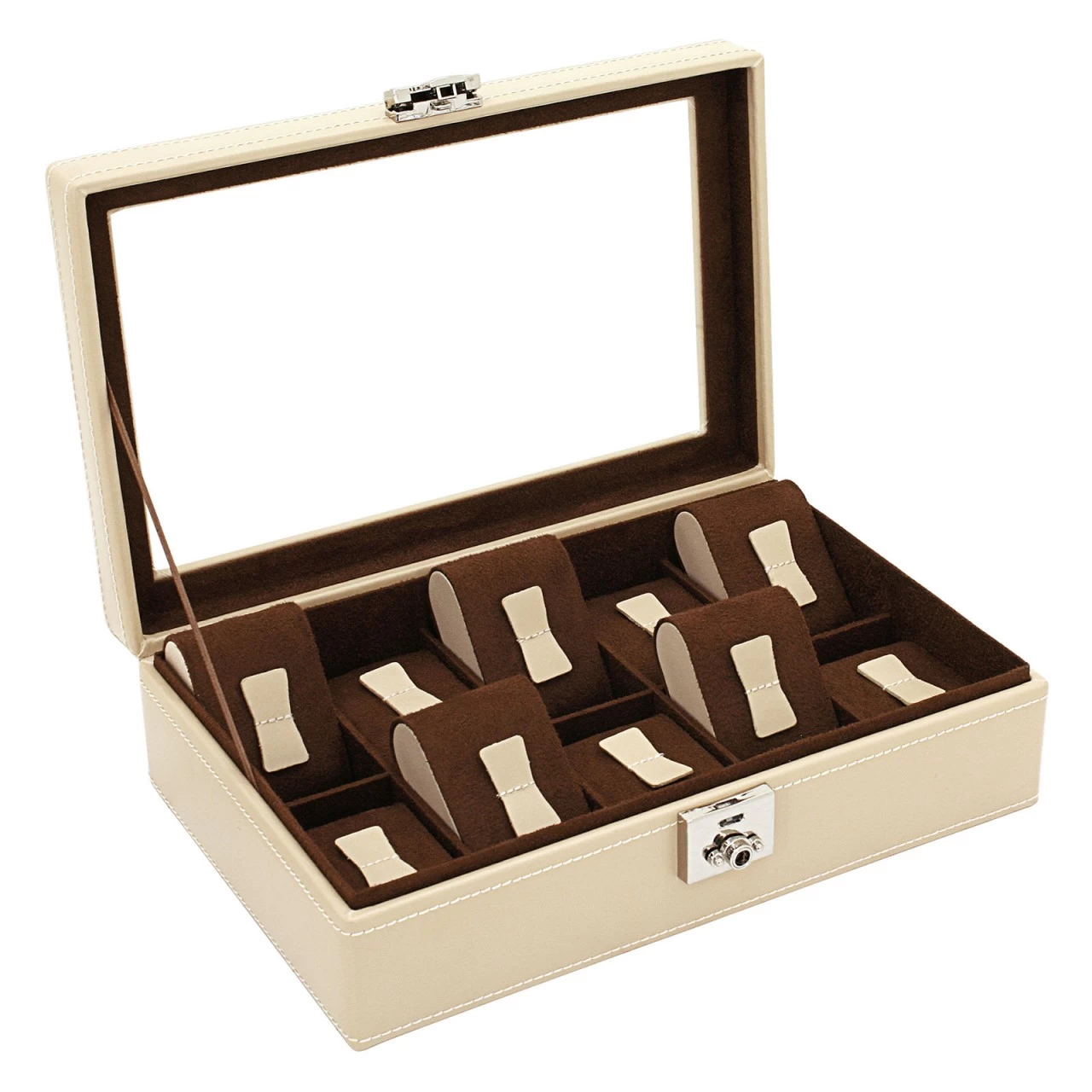 Friedrich|23 Cordoba Uhrenkoffer Aus Leder Für 10 Uhren Beige 1 Friedrich|23 Cordoba Uhrenkoffer Aus Leder Für 10 Uhren Beige