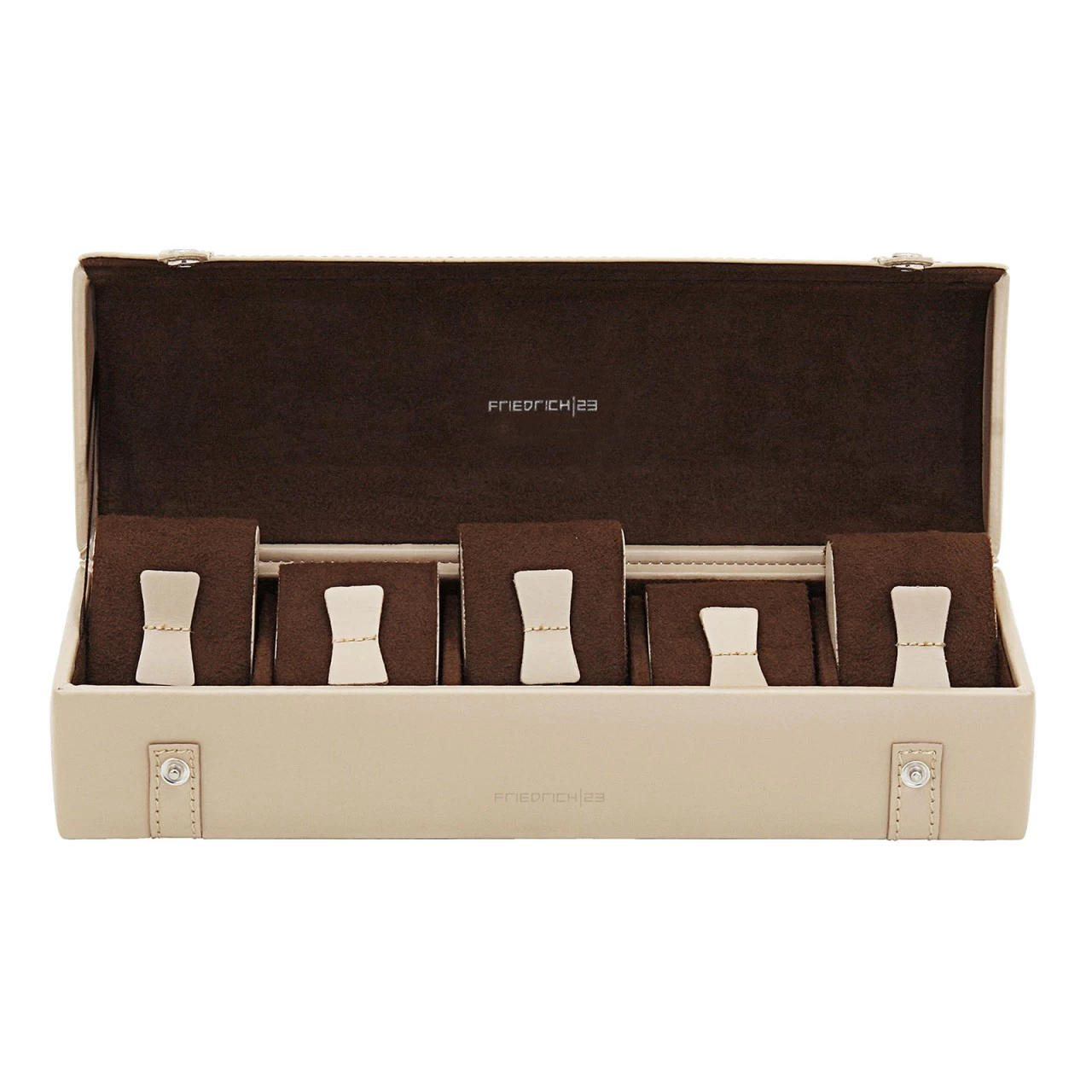 Friedrich|23 Cordoba Uhrenkoffer Aus Leder Für 5 Uhren Etui-Look Beige 2 Friedrich|23 Cordoba Uhrenkoffer Aus Leder Für 5 Uhren Etui-Look Beige – Bild 2