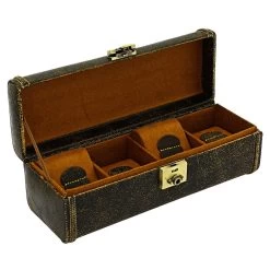 Friedrich|23 Cubano Uhrenkoffer Aus Leder Für 4 Uhren Braun