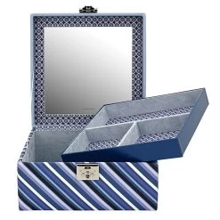 Friedrich|23 Diagona Schmuckkoffer Aus Feinsynthetik Blau