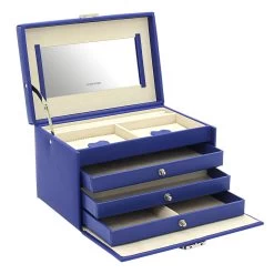 Friedrich|23 Jolie 2.0 Schmuckkoffer Kreuznarben-Optik Limited Edition Blau