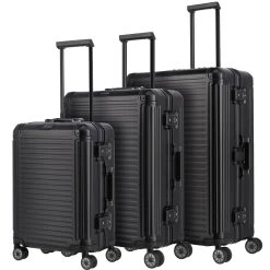 Travelite Next Aluminium-Trolley Set 3-teilig S/M/L Schwarz