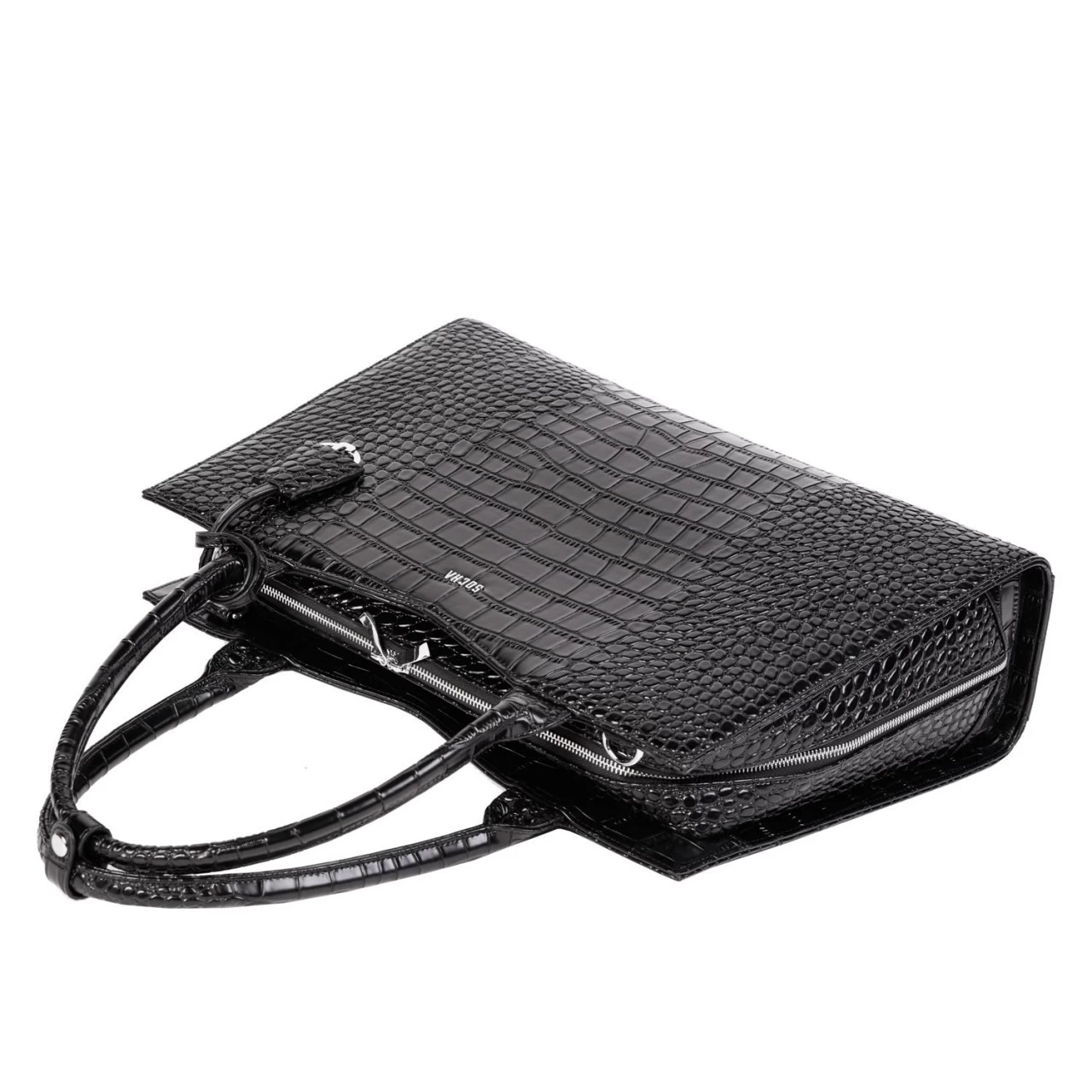 SOCHA Crocodile Business-Handtasche 44 Cm Schwarz 5 SOCHA Crocodile Business-Handtasche 44 Cm Schwarz – Bild 5