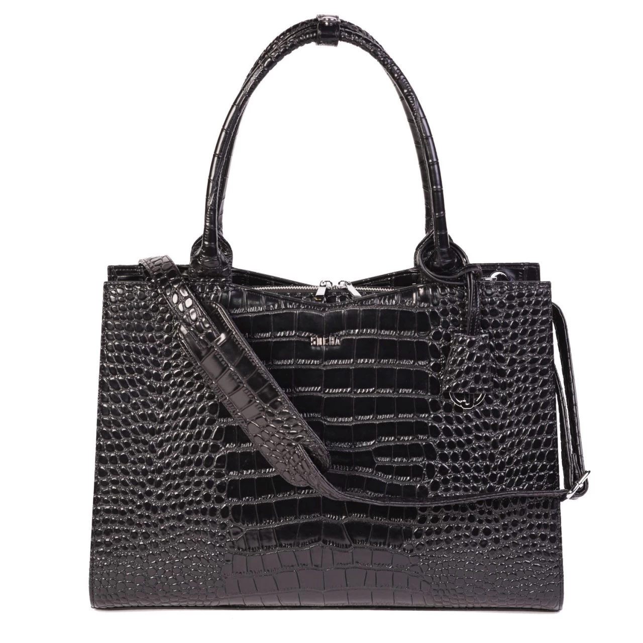 SOCHA Crocodile Business-Handtasche 44 Cm Schwarz 6 SOCHA Crocodile Business-Handtasche 44 Cm Schwarz – Bild 6