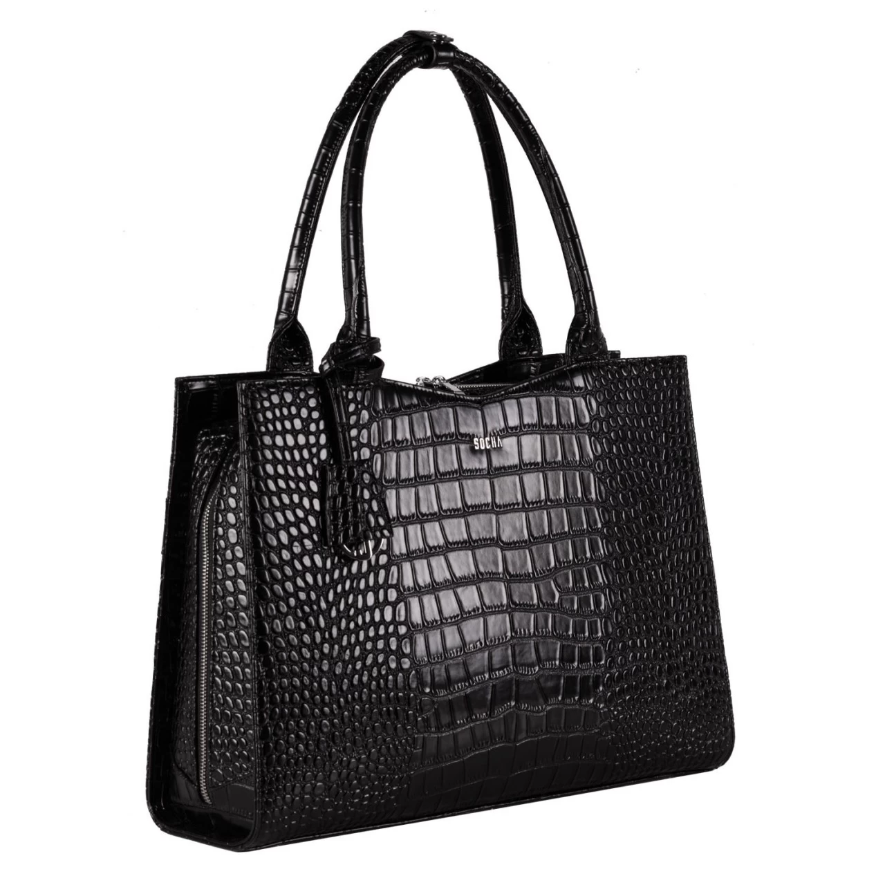 SOCHA Crocodile Business-Handtasche 44 Cm Schwarz 9 SOCHA Crocodile Business-Handtasche 44 Cm Schwarz – Bild 9