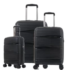 D&n Travel Line 4300 Trolley Set 3-teilig 4 Rollen Schwarz
