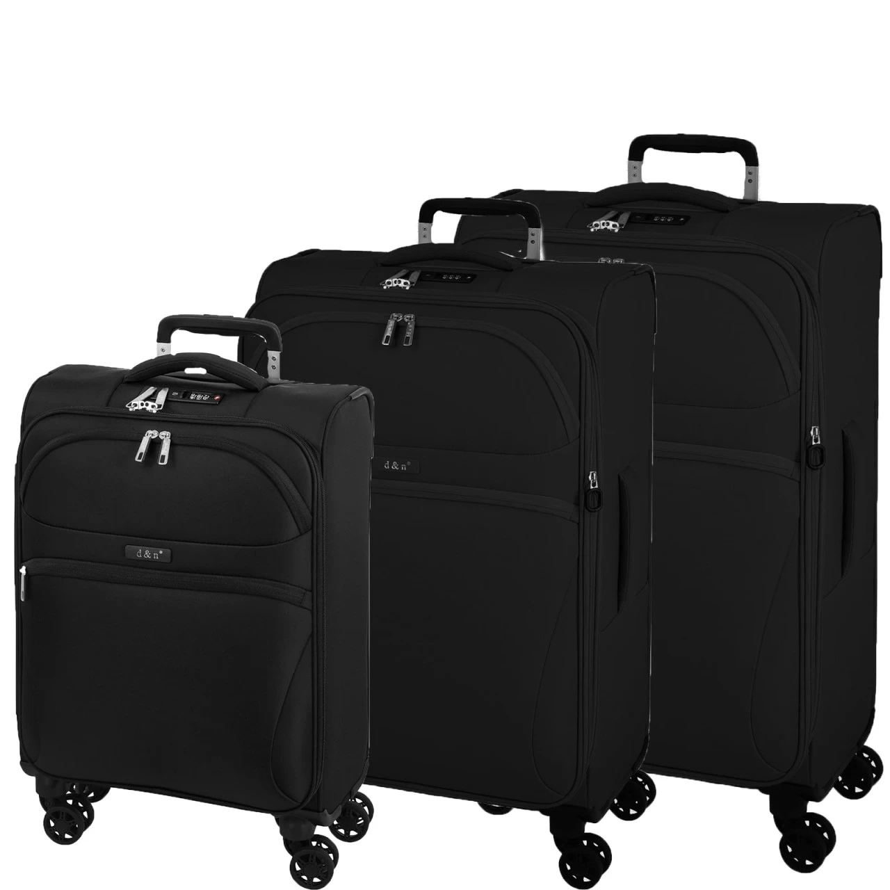 D&n Travel Line 9104 Kofferset 55/67/78 Cm 4 Rollen Schwarz 1 D&n Travel Line 9104 Kofferset 55/67/78 Cm 4 Rollen Schwarz