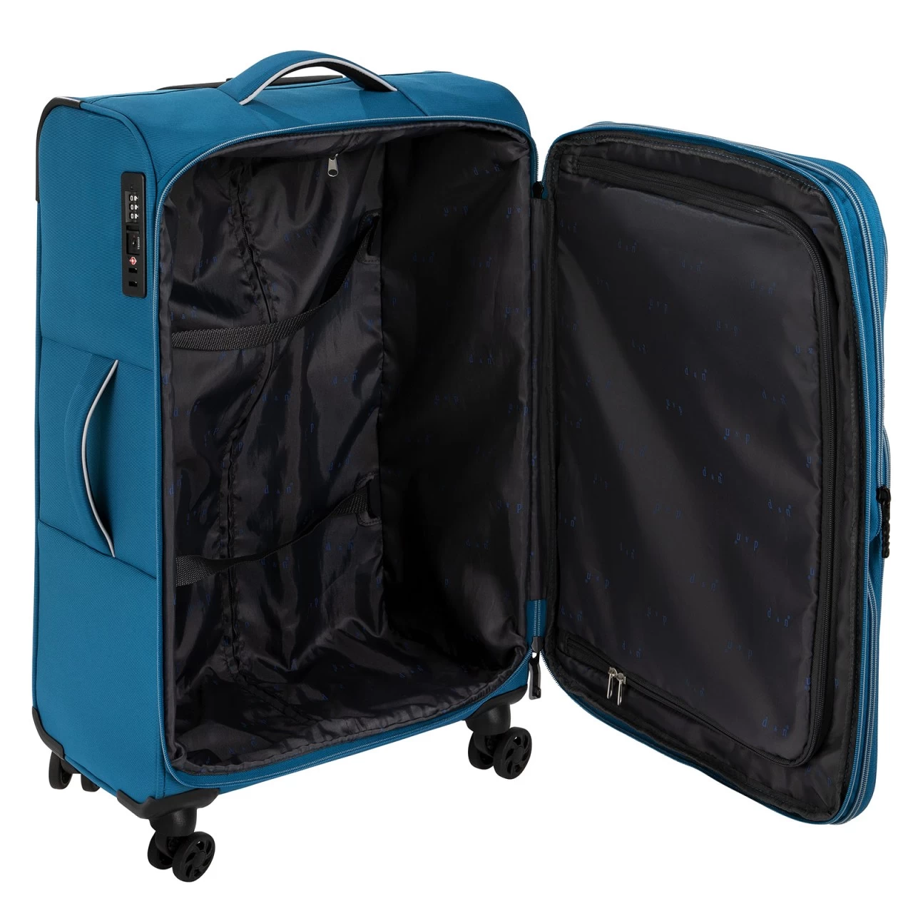 D&n Travel Line 9204 Trolley 76 Cm 4 Rollen Erweiterbar Türkis 2 D&n Travel Line 9204 Trolley 76 Cm 4 Rollen Erweiterbar Türkis – Bild 2