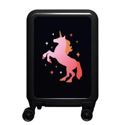 MeinTrolley Einhorn 55cm 4 Rollen Schwarz