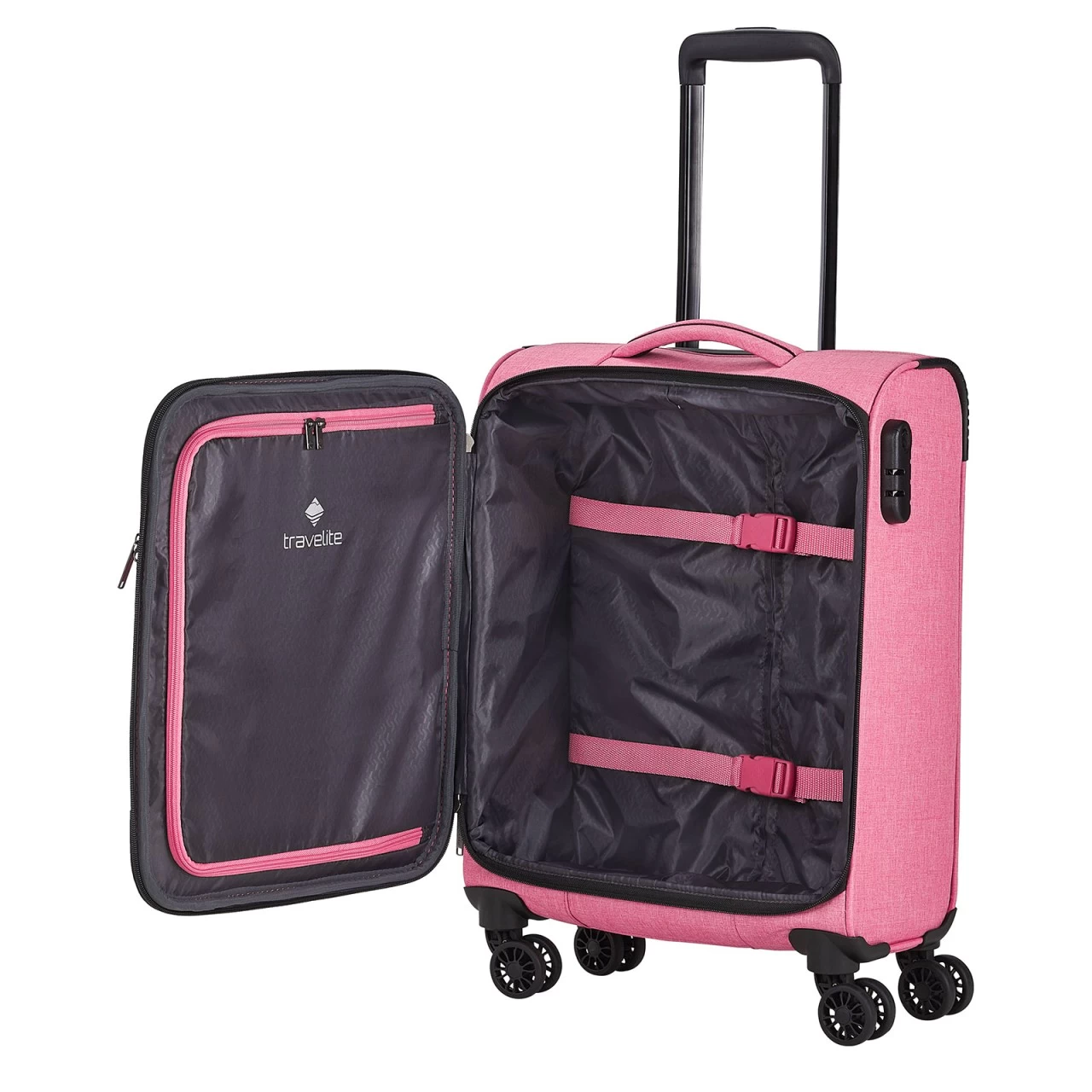 Travelite Adria Kabinentrolley 55 Cm 4 Rollen Rosa 3 Travelite Adria Kabinentrolley 55 Cm 4 Rollen Rosa – Bild 3