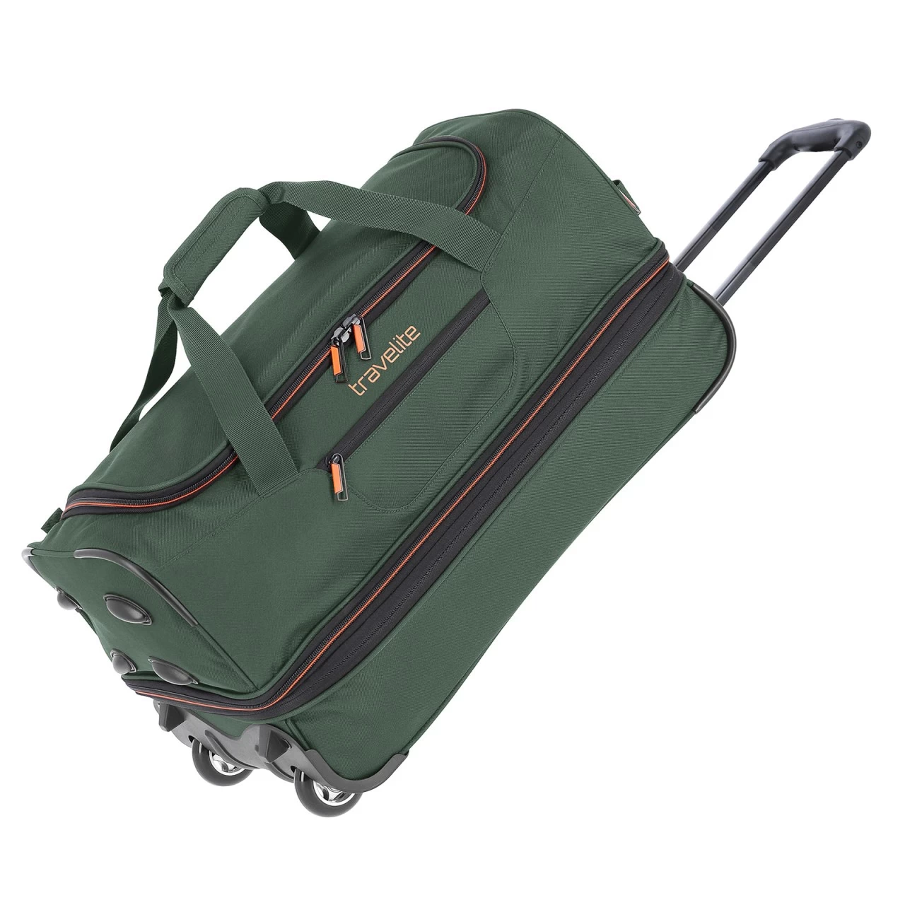 Travelite Basics Trolley Reisetasche 55 Cm 2 Rollen Erweiterbar Grün 1 Travelite Basics Trolley Reisetasche 55 Cm 2 Rollen Erweiterbar Grün
